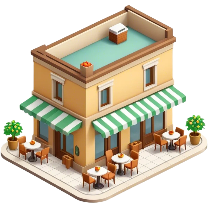 3D isometric Italian cafe  emoji