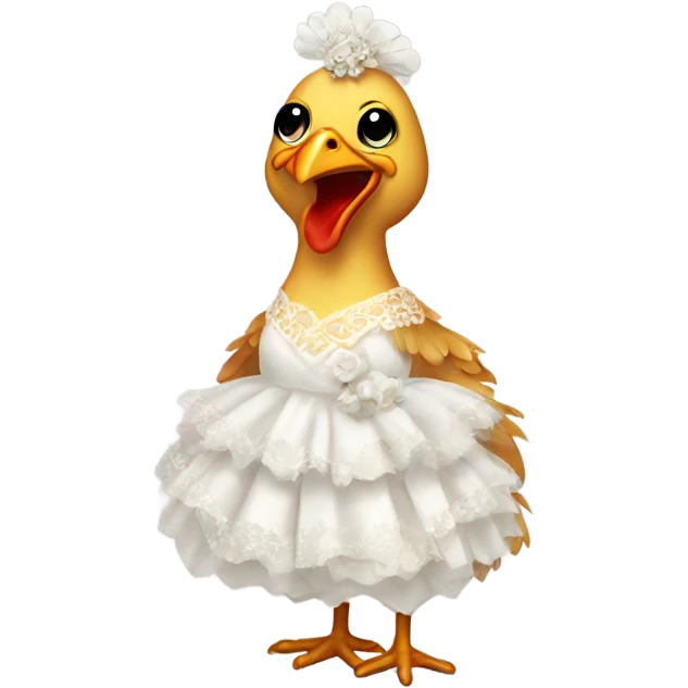 Chicken in a wedding dress emoji