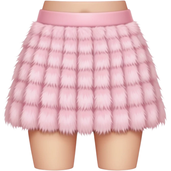 super realistic light pink fur mini skirt isolated emoji