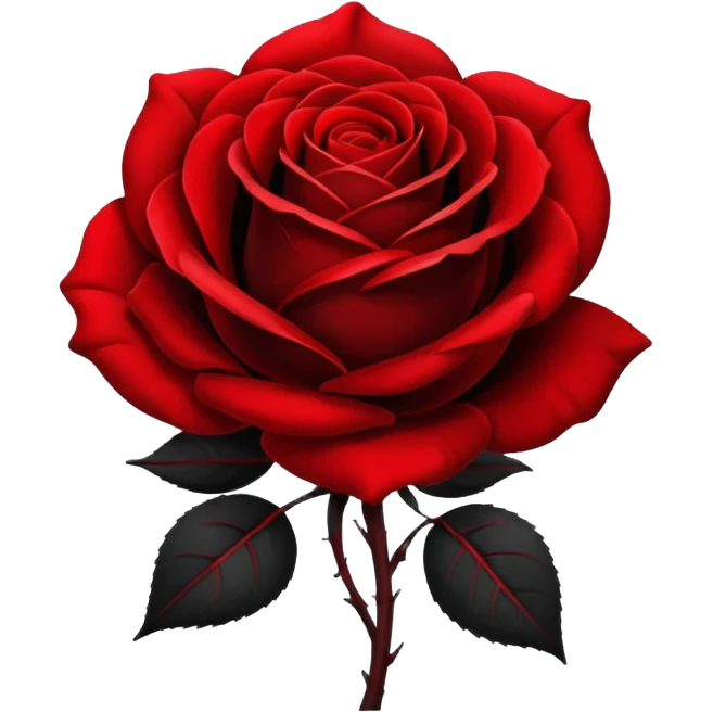 black and red rose emoji