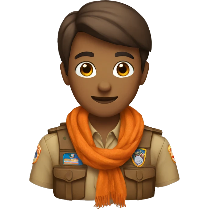 scout with brown and orange scarf emoji