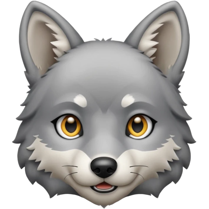 Wolf pup with soft fur and alert ears. emoji