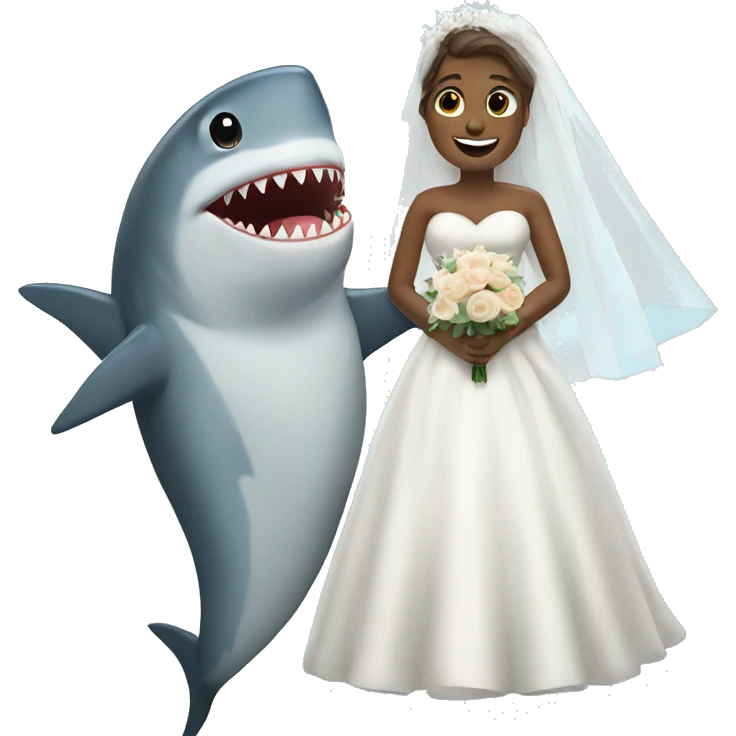 shark getting married emoji