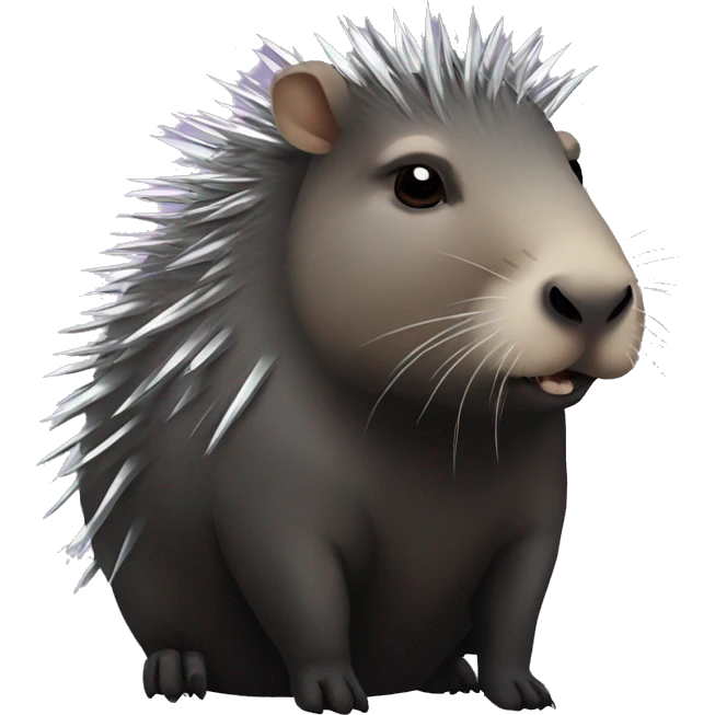 goth capybara with metallic spikes emoji