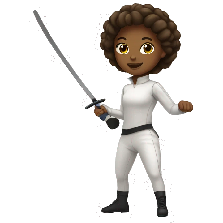 A brown girl fencing  emoji