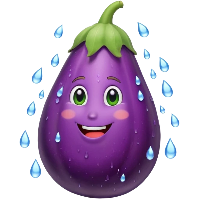 an eggplant taking a shower emoji