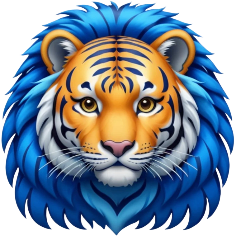 tiger all blue color emoji