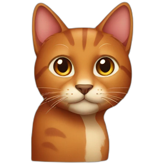 Brown red cat emoji