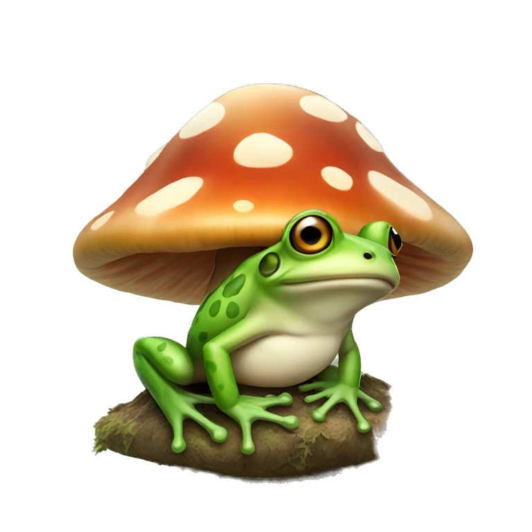 Frog on a mushroom emoji
