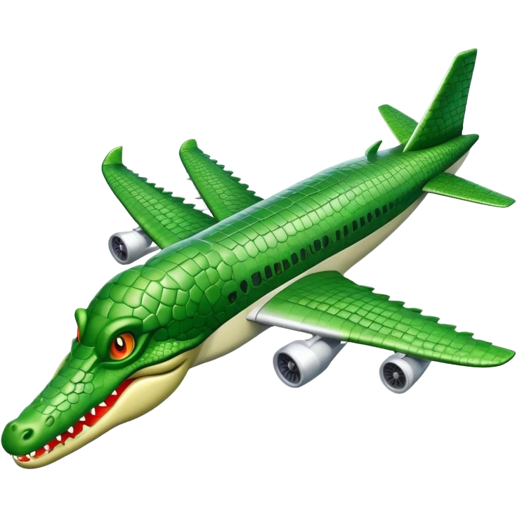 Un avión con cabeza de cocodrilo emoji