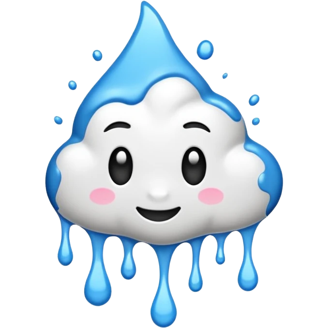 A glossy white paint splash emoji