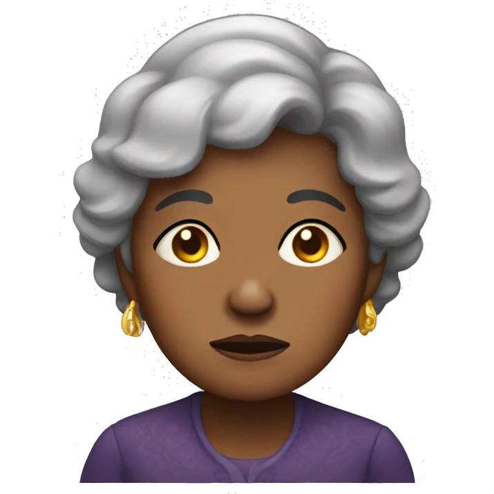 Elderly black lady sad emoji