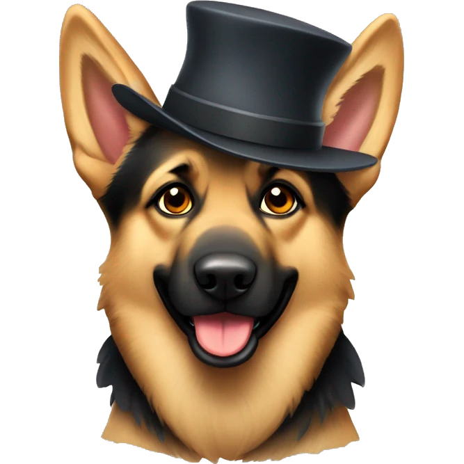German Shepard with hat emoji