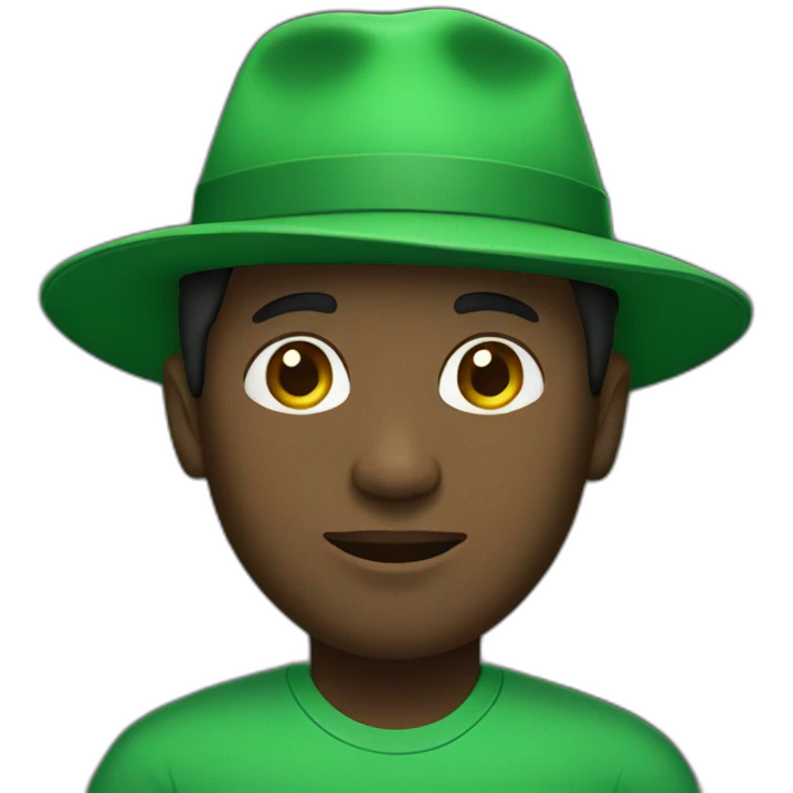 Black man with green hat emoji