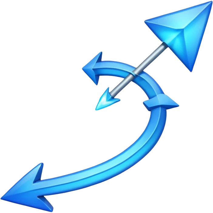 blue glowing arrow with one head bold body emoji