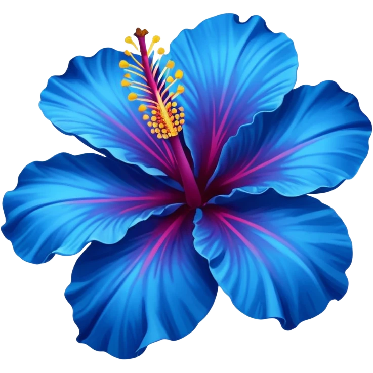 blue hibiscu emoji
