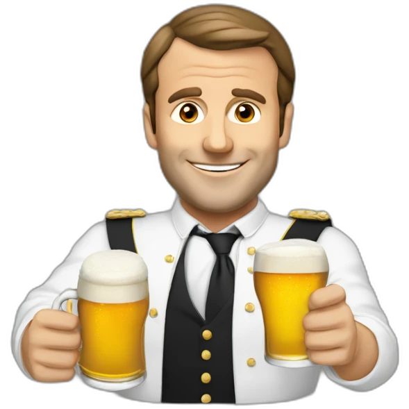 macron qui boit de la biere emoji