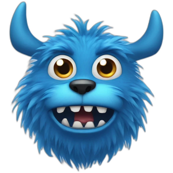blue furred monster emoji
