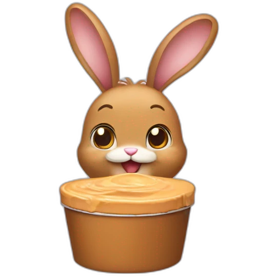 Bunny eat peanut butter emoji