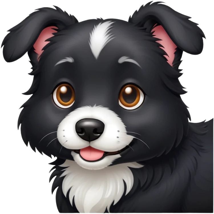  black dog with white paws emoji