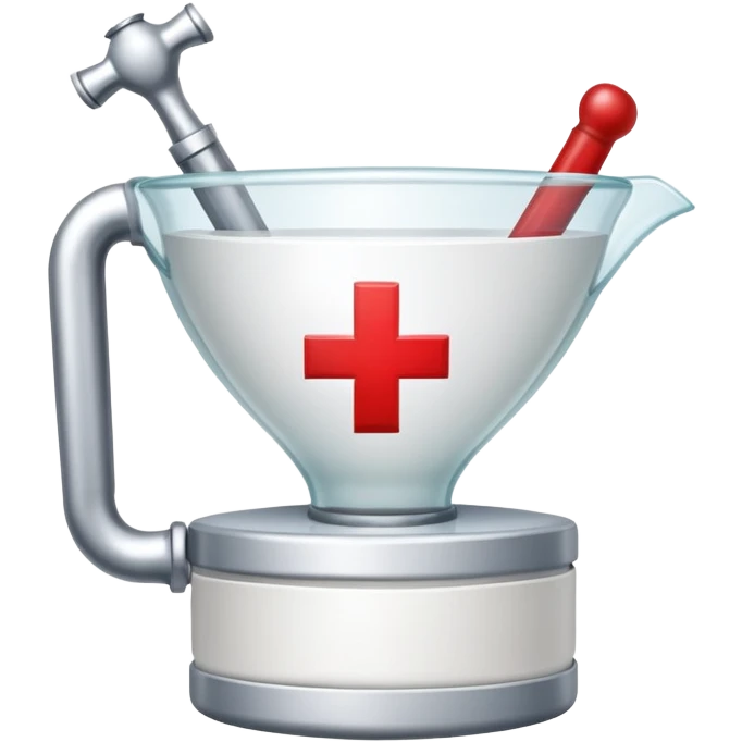 An icon featuring The Hygeia Vessel, a red cross, symbolizing medicine. The design includes medical tools and symbols, representing healthcare, diagnosis, and healing practices. Transparent background highlights the profession and study of medicine. emoji