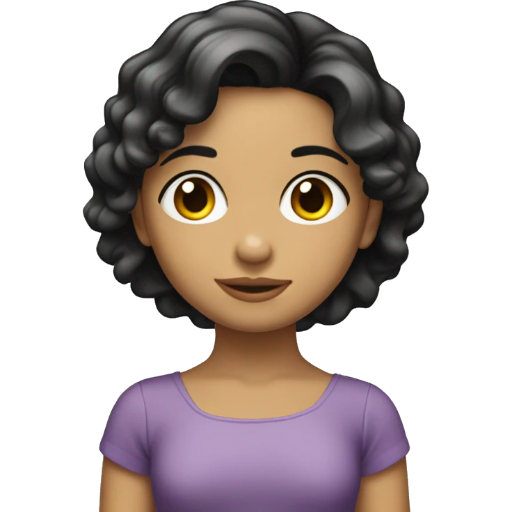 Niña morena con cabello corto  emoji