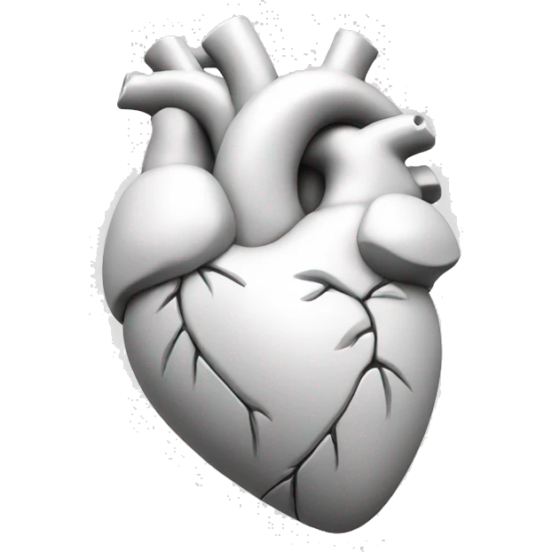 White anatomic heart emoji