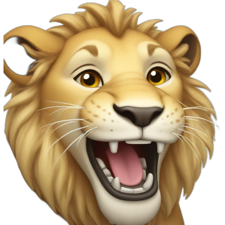 laughing lion emoji
