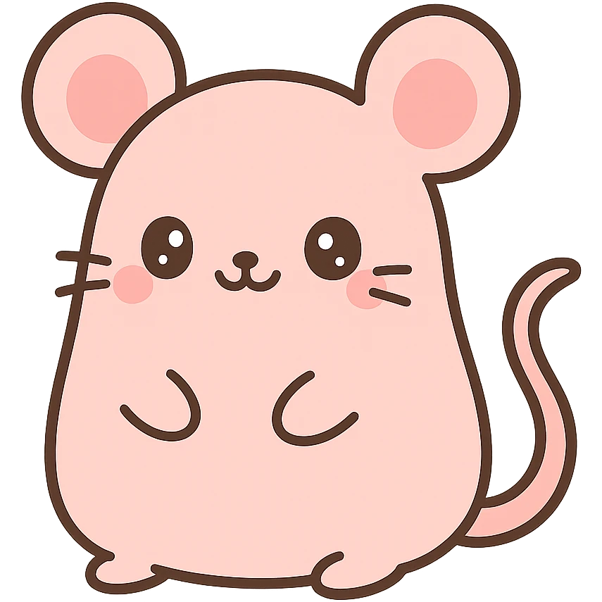 kawaii style rat emoji