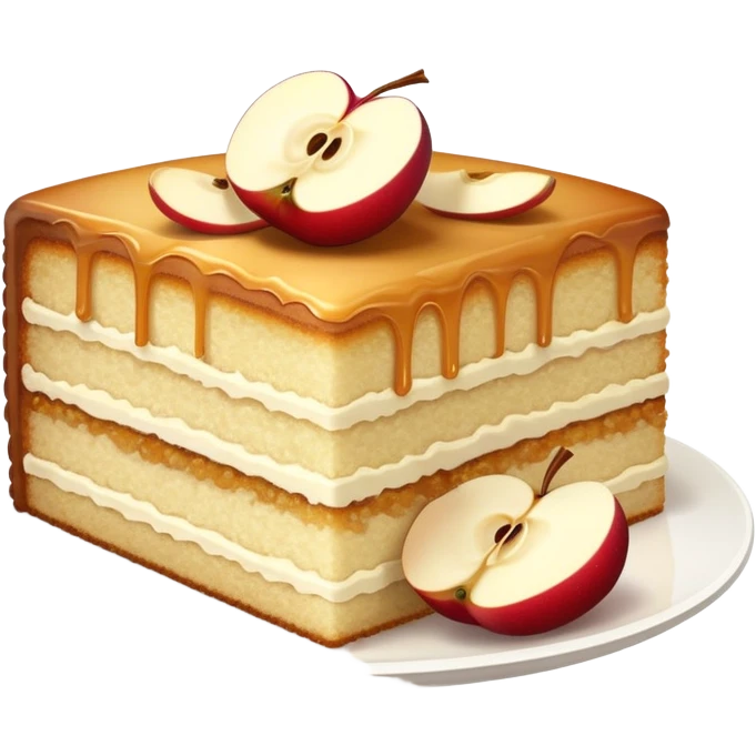 Vanilla apple cake slice luxury  emoji