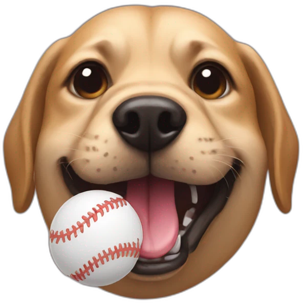 dog ball in mouth emoji