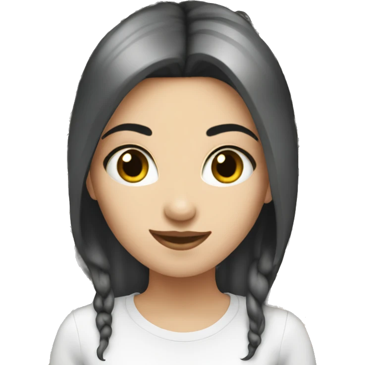 white girl Whith black hair applying cream on face emoji