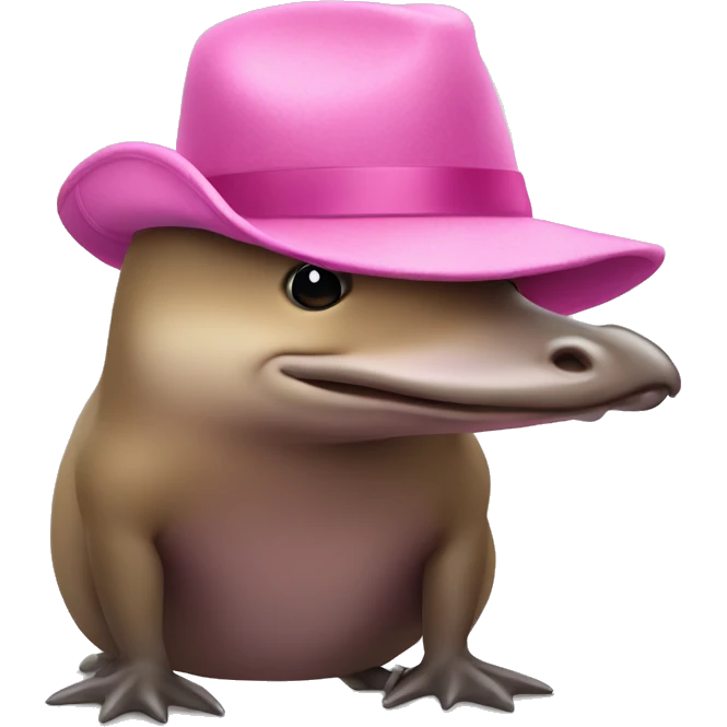 Platypus with pink hat emoji