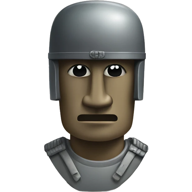 moai with military helmet emoji