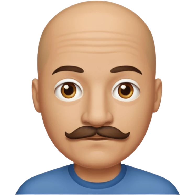 player bald and mustache  emoji