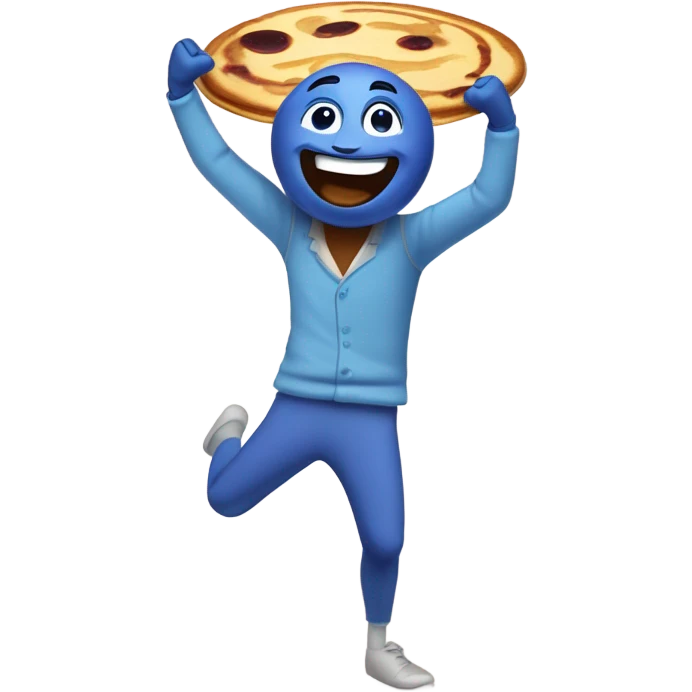 Dancing blueberry pancake emoji