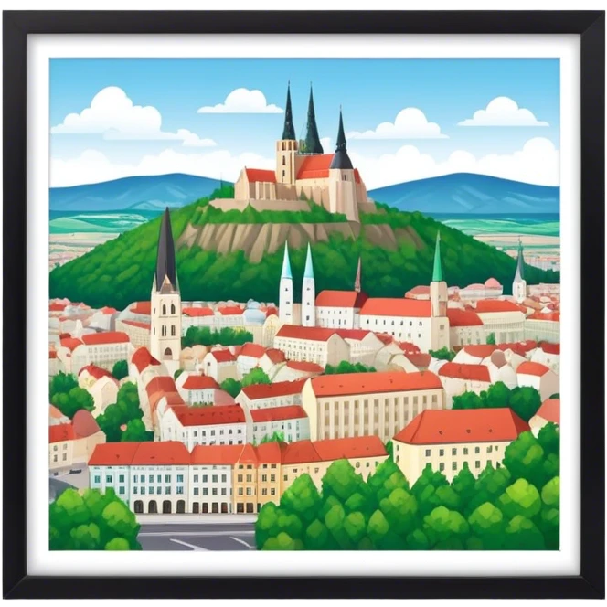 create the city of Košice from several emojis emoji