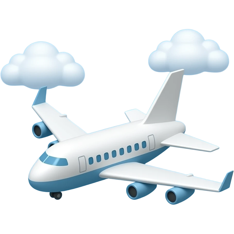 3d airplane with a background of a sky emoji