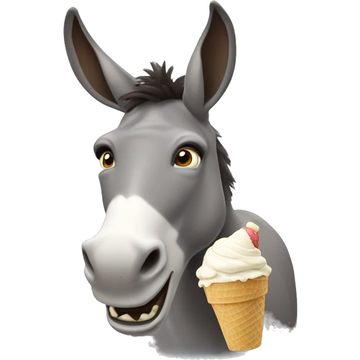 donkey eating ice cream emoji