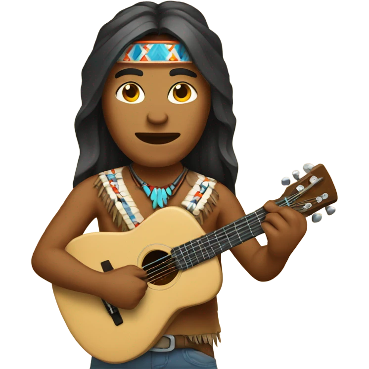 Native American with guitar emoji