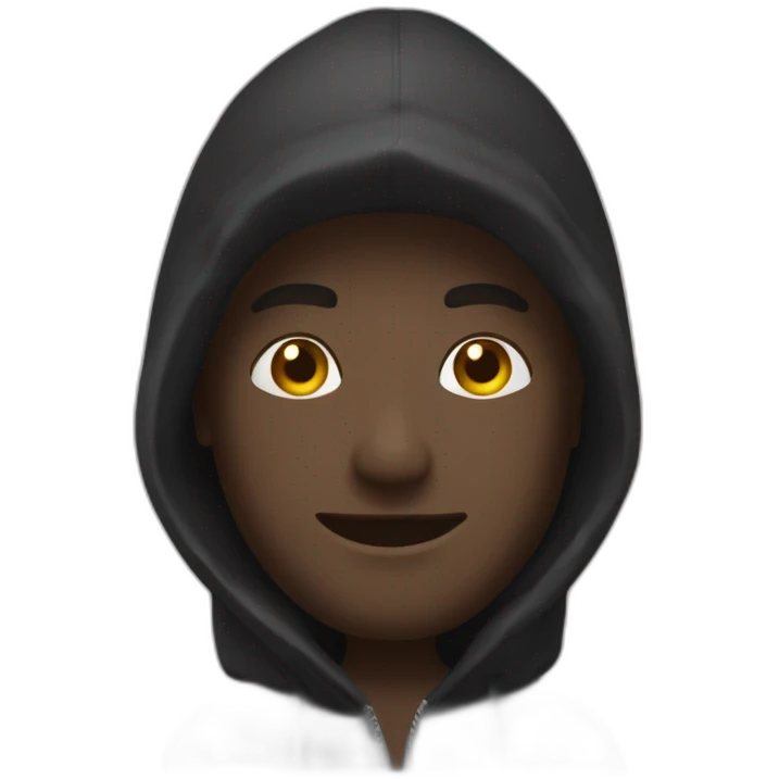 Homme peau noir avec une cagoule emoji