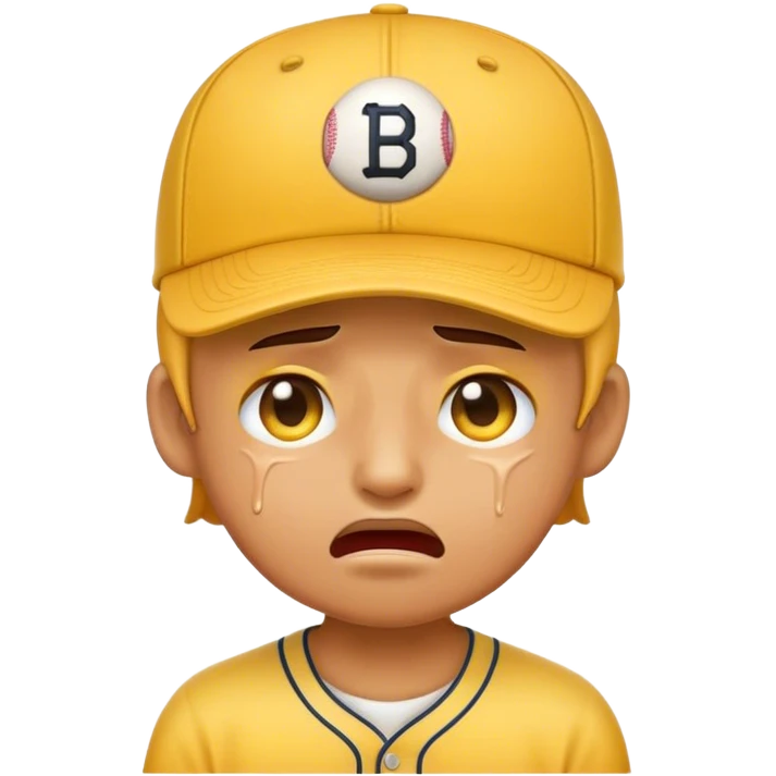 yellow crying emoji with baseball cap  emoji