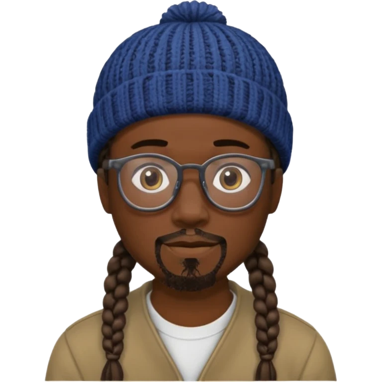 man with braids glasses beanie and goatee emoji