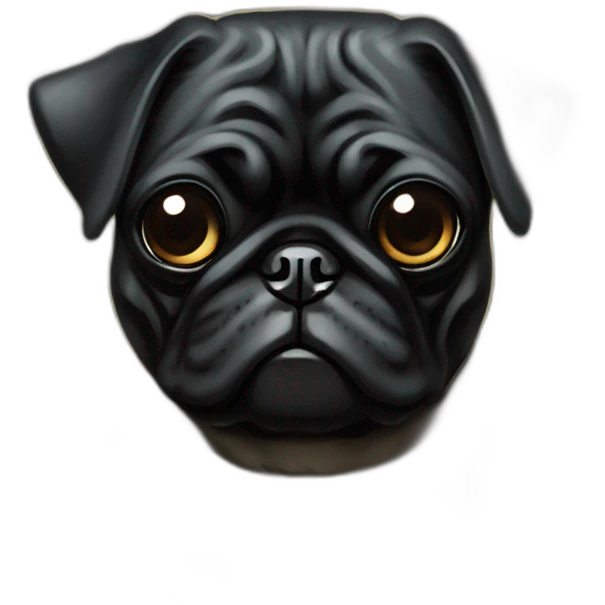 A cyberpunk black pug in Art Nouveau style during 1910 emoji
