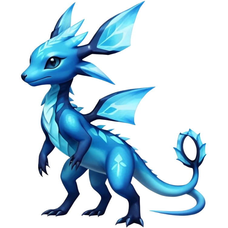 Colorful Dark Shiny Exotic Salandit-Aurorus-Glaceon-Fakémon-hybrid-creature (full body)  emoji