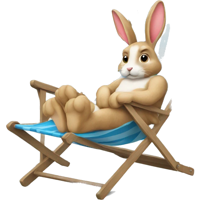 rabbit sitting deckchair emoji