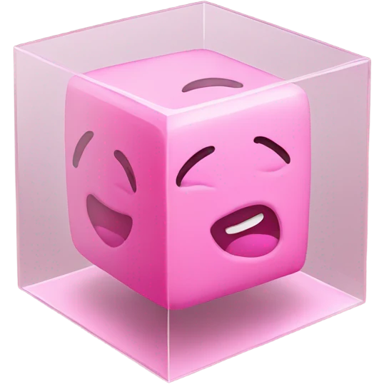 pink cube inside another glass cube emoji