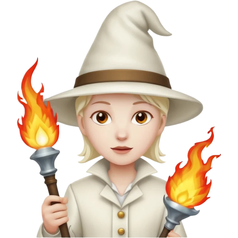A kkk member with a torch and pointy hat emoji