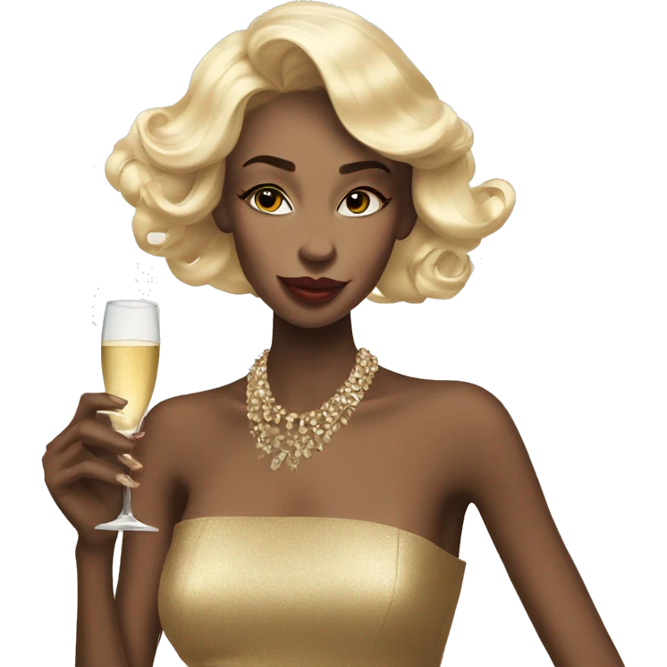 Vogue girl with a champagne in her hand and a cigarette  emoji