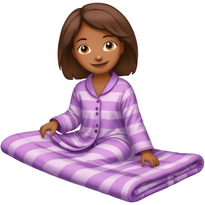 Brown skin girl with pajamas on dragging a blanket  emoji